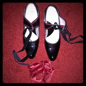 John Fluevog black patent leather heels